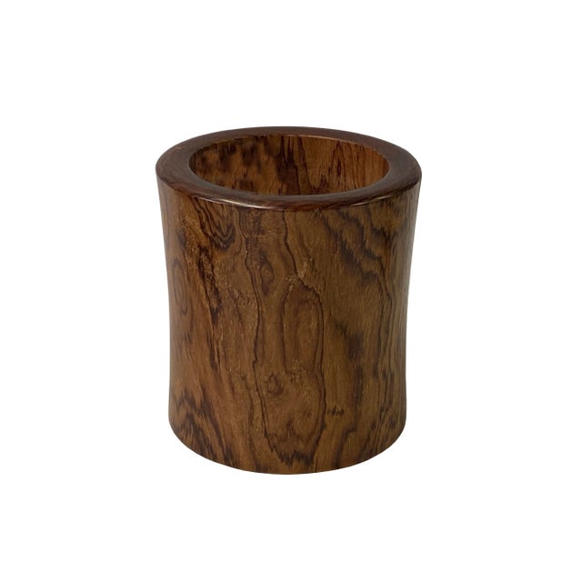 This is a Chinese wood brush pen holder. It has its own wood patina and color. Good for collection and home accent...