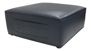 Modern Slate Leather Pocket Ottoman