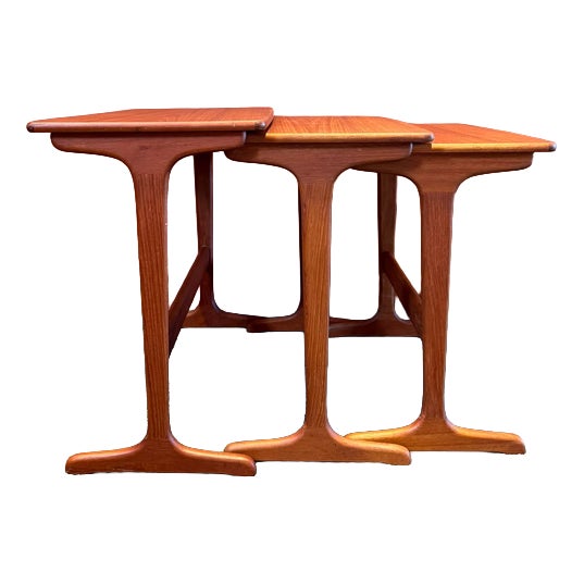 Danish Teak Nesting Tables, 1960s, Set of 3 For Sale