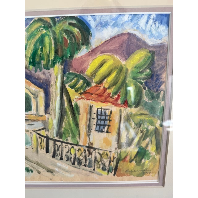 Paint Signed by Guillermo Acevedo, C1948 Framed With Matting,. Pristine Early Peruvian Painting For Sale - Image 7 of 8