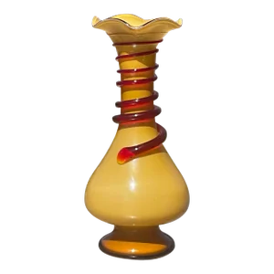 Mid Century Modern Empoli Vase With Applied Glass Snake