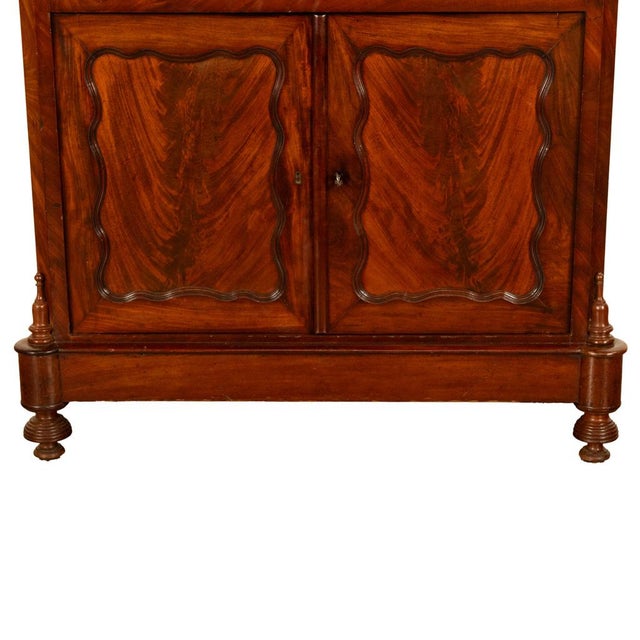 Antique Austrian Flame Mahogany Biedermeier Secretary Desk Cabinet Chest 1860 For Sale - Image 18 of 18