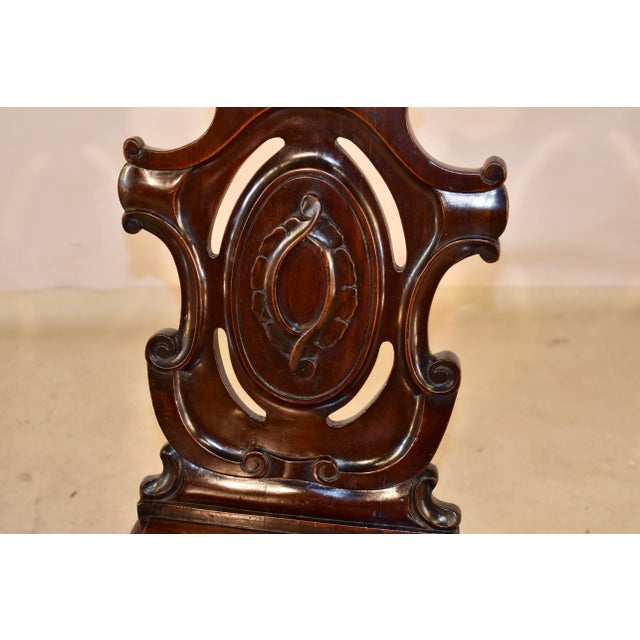 Pair of 19th Century English Mahogany Hall Chairs For Sale - Image 10 of 10