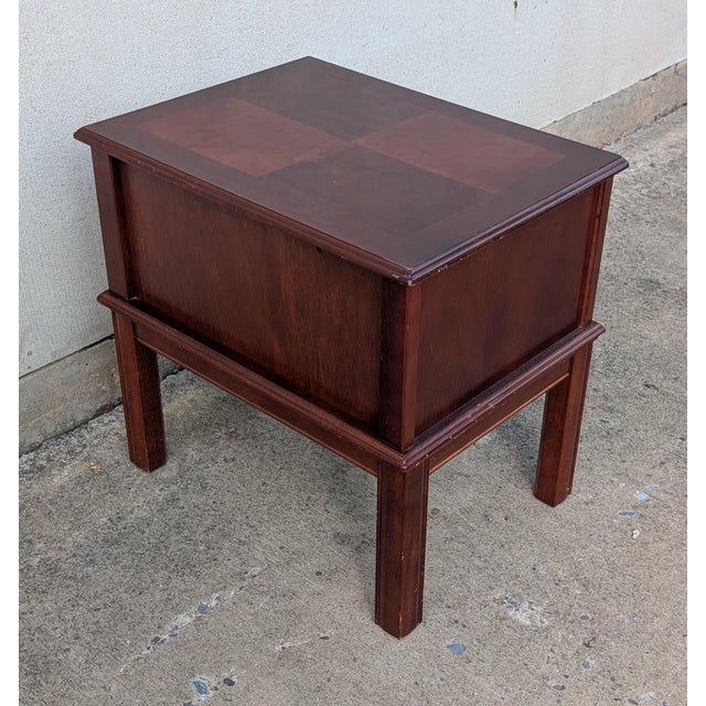 Wood Vintage Allen Classics Mahogany Side Table Cabinet With 3 Tray Tables For Sale - Image 7 of 11