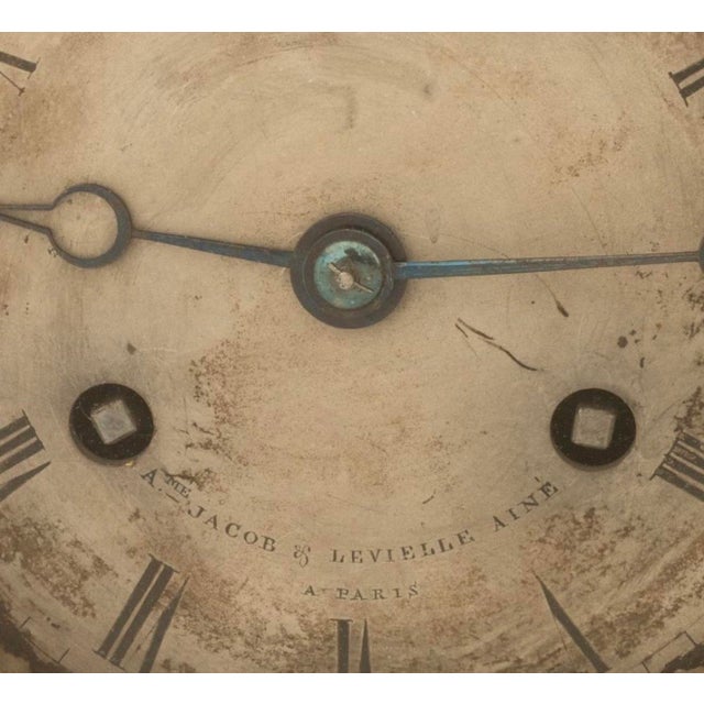 Early 19th Century French Empire Patinated & Gilt Bronze Apollo & Diana Figural Mantel Clock, Verde Antico Marble, C. 1830 For Sale - Image 5 of 10
