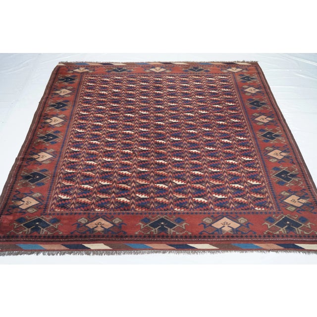 Semi Antique Hand Made Afghani Afghanestan Rug For Sale - Image 12 of 14