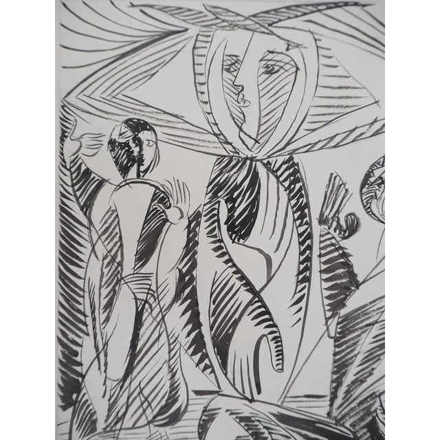 Leopold SURVAGE (1879-1968) Worship, 1945 Original drawing in Indian ink and wash Signed lower right Bearing the stamp of...