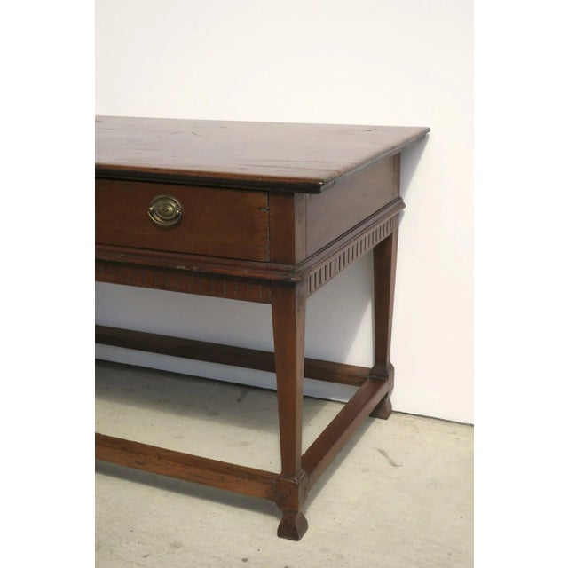 Tan Spanish Colonial One Drawer Side Center Table Stretcher Base For Sale - Image 8 of 10