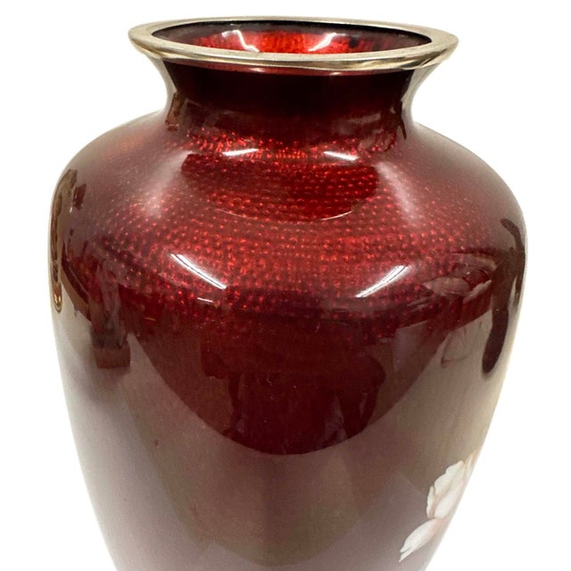 Mid-20th Century Vintage Japanese Cloisonné Enamel Vase For Sale - Image 9 of 11