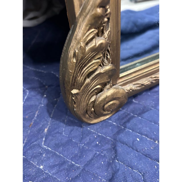 1920s Ornate Gold Wood Mirror For Sale - Image 6 of 12