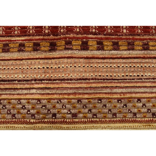 Gabbeh Rug 9’1” X 11’11” Multicolor Wool Striped Hand-Knotted Carpet For Sale - Image 11 of 15