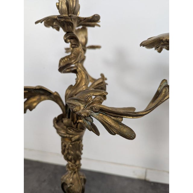 Vintage Gilt Bronze Candelabras, Set of 2 For Sale - Image 3 of 11