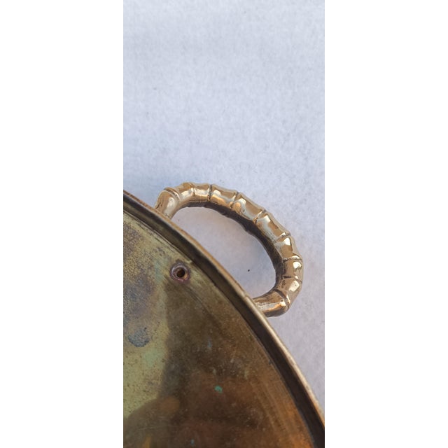 Fire Brass Tray with Bamboo, 1940s For Sale - Image 10 of 13