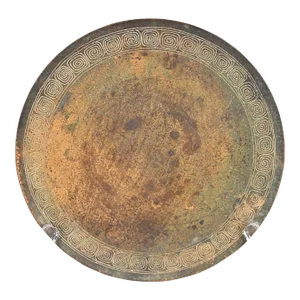 Tiffany Studios New York Greek Key Bronze Footed Charger Plate or Tray
