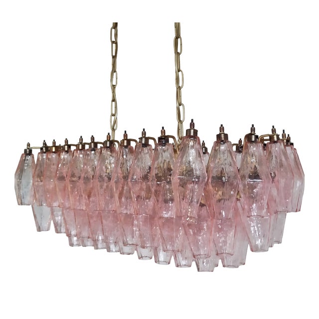 Murano Poliedri Chandelier by Carlo Scarpa, 1990 For Sale