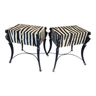 Zebra Print Safari Side Table by Hooker Furniture For Sale
