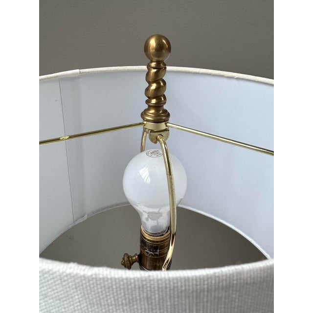 Metal Pair of Vintage Visual Comfort Barley Twist Buffet Lamps For Sale - Image 7 of 11