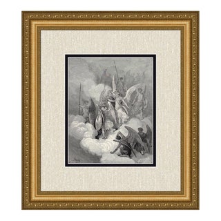 Gustave Dore Abdiel Attacks Satan (Milton's Paradise Lost) C. 1880 Woodcut Signed, Framed For Sale