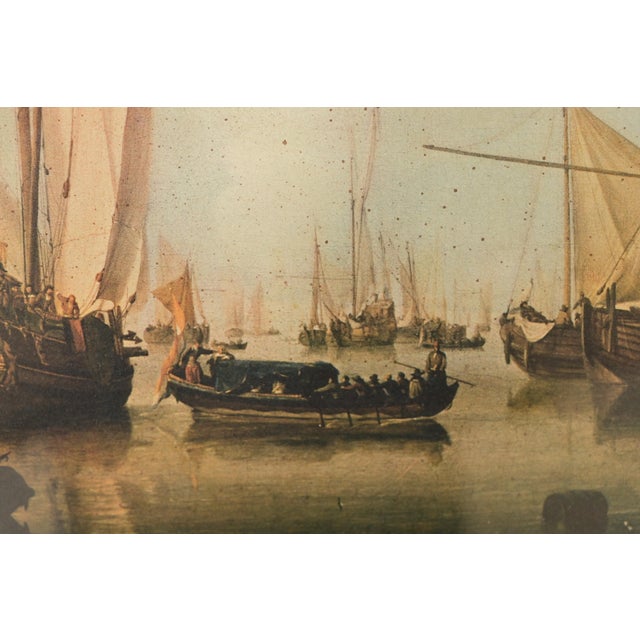 Wood William Van De Velde "Ships in the Roads" Framed Print For Sale - Image 7 of 14