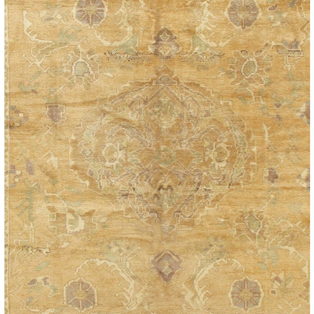 Brown Vintage Circa 1940 Subdued Turkish Oushak Hand Woven Wool Rug 5ft 6in X 8ft 3in For Sale - Image 8 of 8