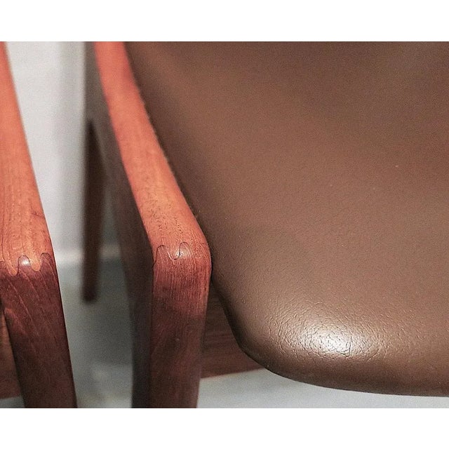 Set of Danish Teak and Leather Dining Chairs from KS Møbler, 1960s For Sale - Image 6 of 7