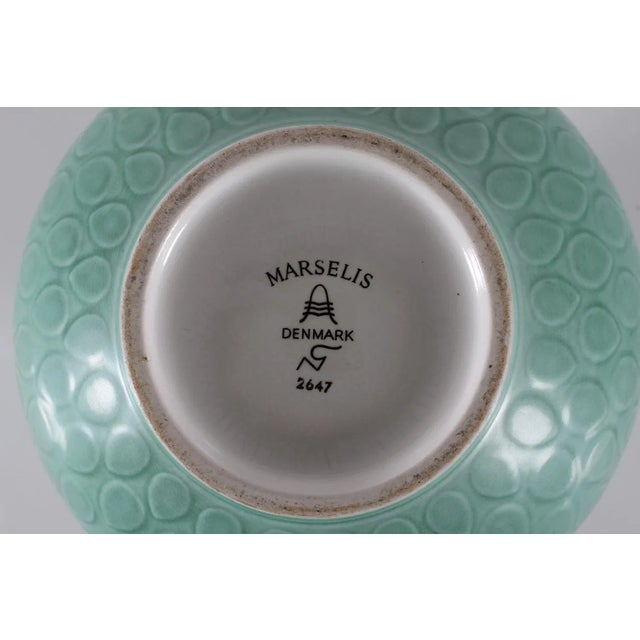 Turquoise Large Marselis Vase by Nils Thorsson, 1960s For Sale - Image 8 of 9