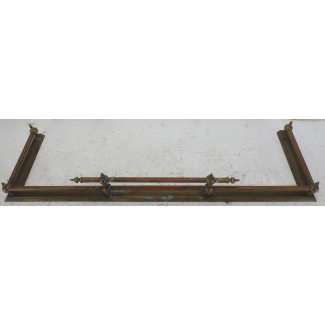 Mid 20th Century French Mid Century Brass Fireplace Fender For Sale - Image 5 of 10
