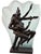 Vintage Illuminated Harlequin & Ballerina Table Lamp With Etched Peacock Glass, 18” For Sale - Image 4 of 6