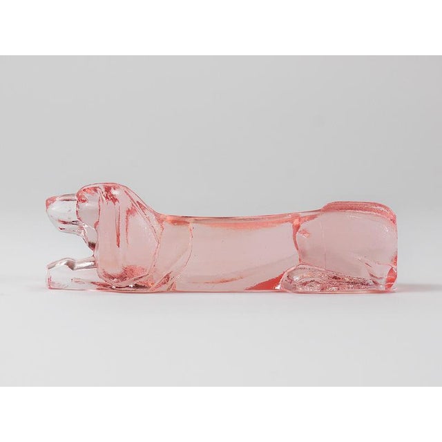 Art Deco Dog Knife Rests in Rosé Glass, 1930s, Set of 12 For Sale - Image 15 of 18