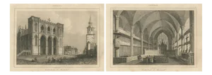 Exterior and Interior Views of Montreal Cathedral Canadian Architecture, 1850, Paper