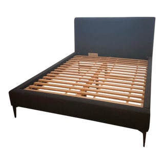 West Elm Deco Upholstered Queen Bed For Sale