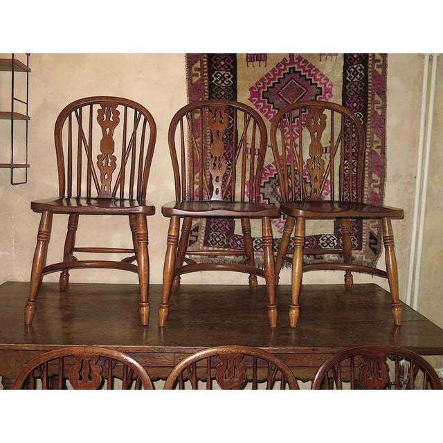 Mid-Century Modern Oak Lyre-Back Windsor Chairs, Set of 6 For Sale - Image 10 of 17