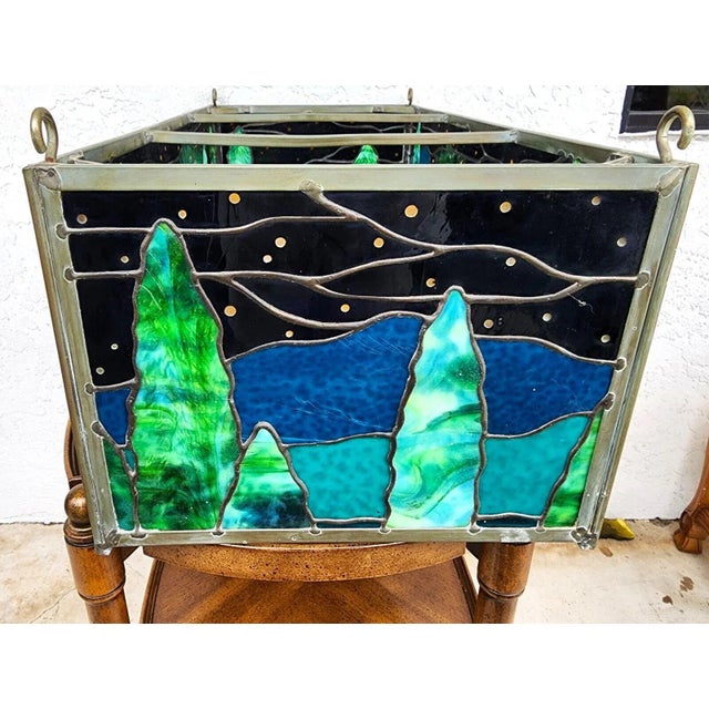 Stained Glass Hanging Ceiling Light Box Custom Made Chairish