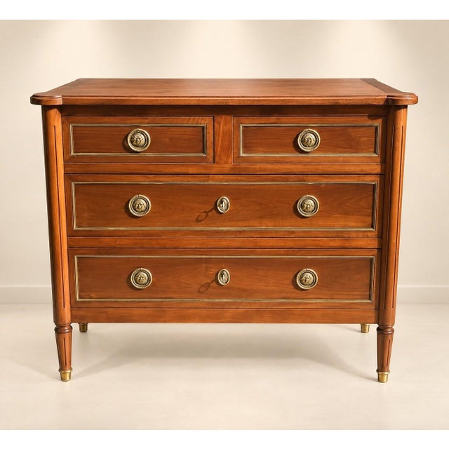 Louis XVI Chest of Drawers in Cherry Wood by Gaston Boulay, 1984 For Sale - Image 6 of 6