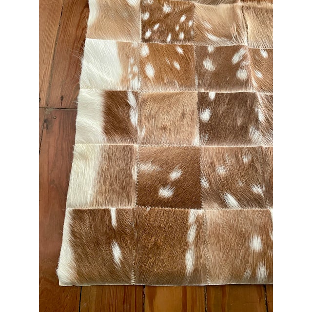 Animal Skin Multipurpose Decorative Patchwork of Hair-on Axis Deer Hide For Sale - Image 7 of 8