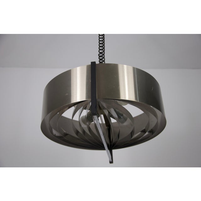 Gold Adjustable Chrome Ceiling Lamp, Italy, 1960s For Sale - Image 8 of 17
