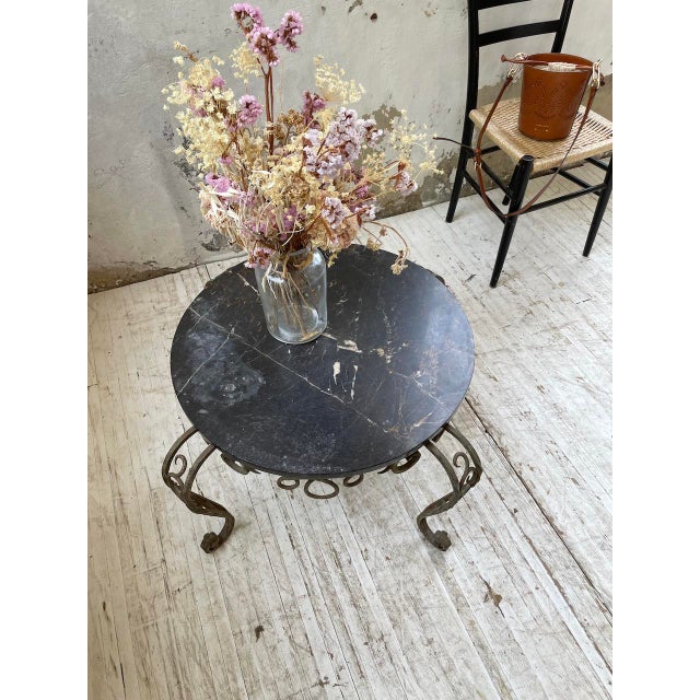 Metal and Black Marble Coffee Table by René Drouet, 1960s For Sale - Image 11 of 18