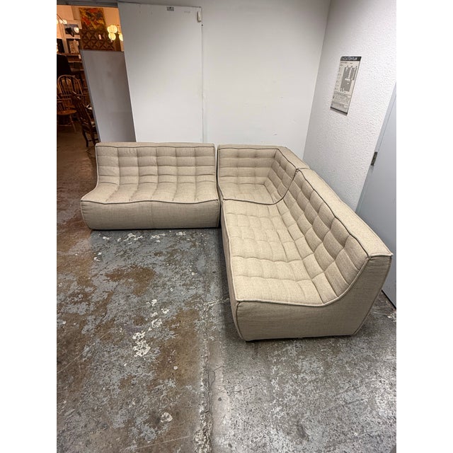 Beige Jacques Deneef for Ethnicraft N701 Modular Sectional, Set of Three For Sale - Image 8 of 12