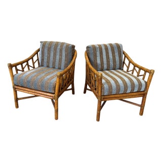 Vintage McGuire Organic Modern Lounge Chairs, a Pair For Sale