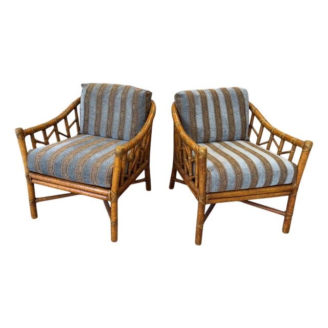 Vintage McGuire Organic Modern Lounge Chairs, a Pair For Sale