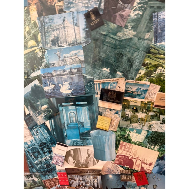 Vintage 1970s European Grand Tour Travel Ephemera Collage Mix Media Art For Sale - Image 10 of 12