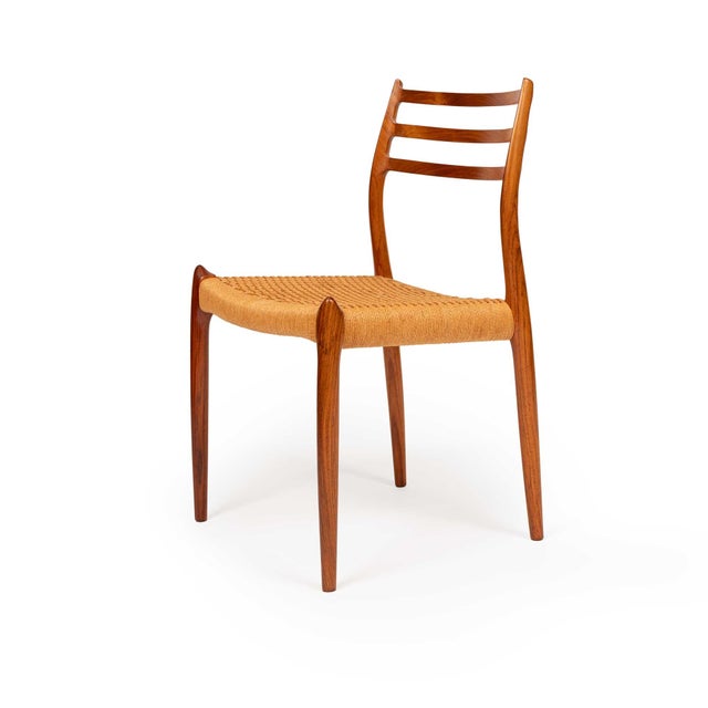 Vintage Niels Otto Møller Model 78 Dining Chairs – Rosewood Danish Cord Set of 4 For Sale - Image 10 of 13