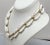 Mid-Century Modern Vintage 1950s Signed Monet Goldtone & White Resin Collar Necklace For Sale - Image 3 of 8
