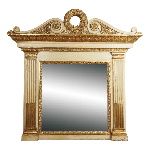 Lacquered and Gilded Fireplace Mirror For Sale