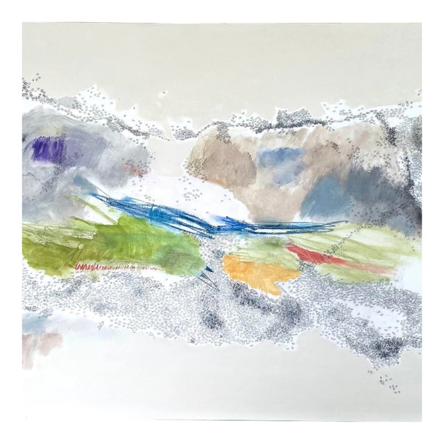 Original horizontal large modern abstract painting titled Murmuration. This work speaks to how connected we are to each...