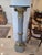 Ornate French Style Louis 16th Gray Marble and Bronze Pedestal sold as found in good vintage condition.