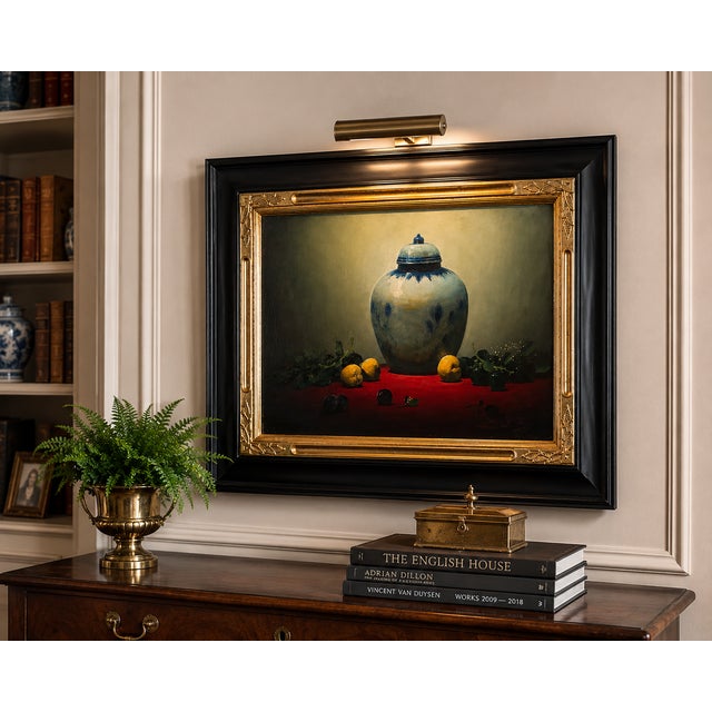 This exquisite oil painting by renowned artist Sean Farrell captures the timeless beauty of a traditional still life....