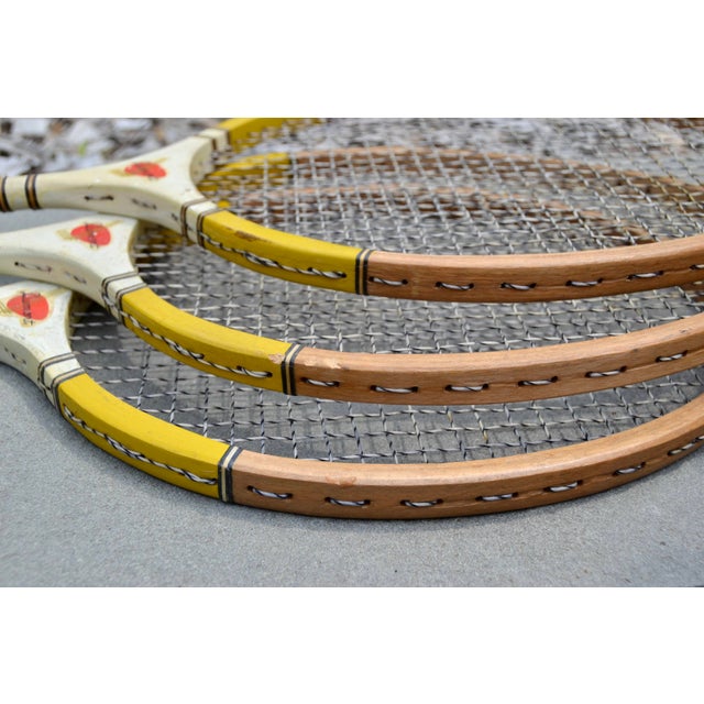 Wood Mid 20th Century Dumont Badminton Racquets - Set of 3 For Sale - Image 7 of 12