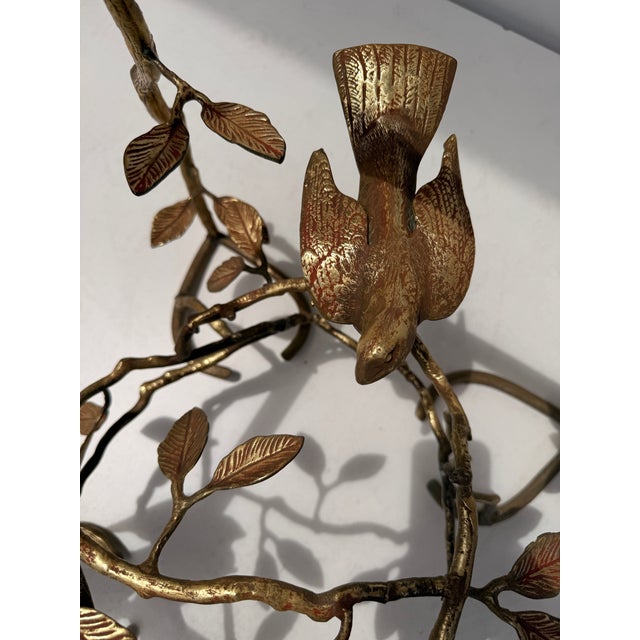 Metal 1970s Brass Coffee / Side Table With Birds and Branches For Sale - Image 7 of 12