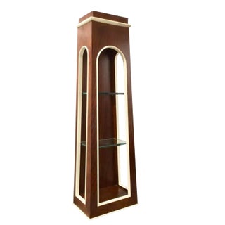 Modern Global Views Wood and Glass Wall Villa Cabinet For Sale